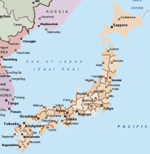 Landkaart Japan